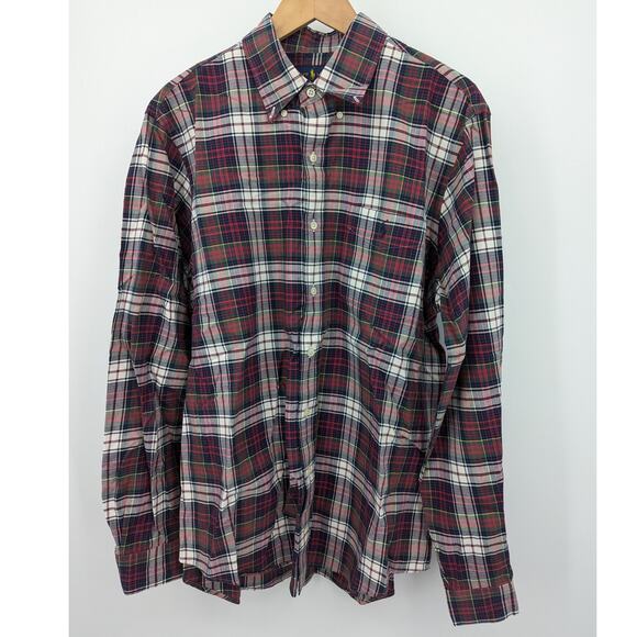 Ralph Lauren Men’s Button Down Plaid Shirt Classic Fit Size Large Pony Logo - Picture 1 of 5